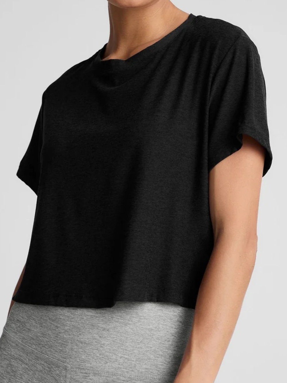 Beyond Yoga Black Cropped Tee
